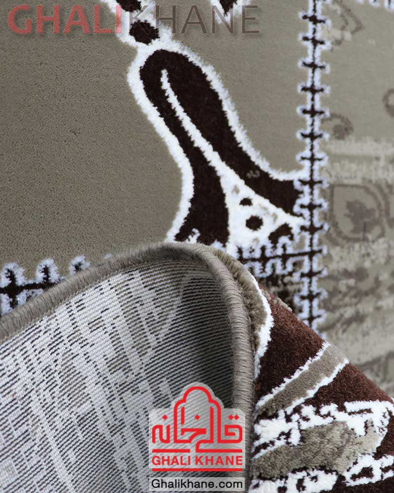 فرش زمرد مشهد 410 شانه کد 1721 قهوه ای