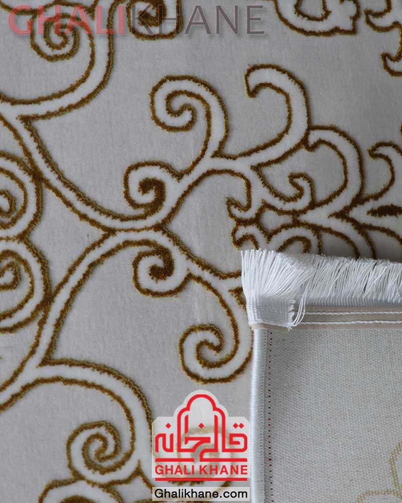 فرش زمرد مشهد کد 2119 کرم