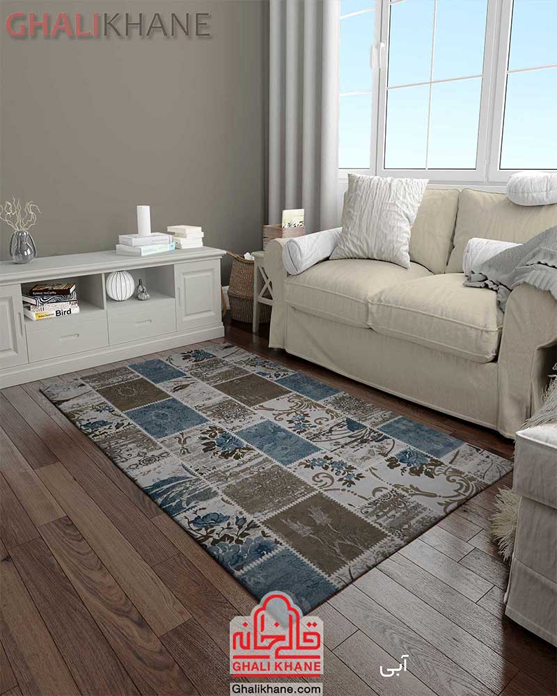 فرش فانتزی زمرد مشهد کد 1721 آبی