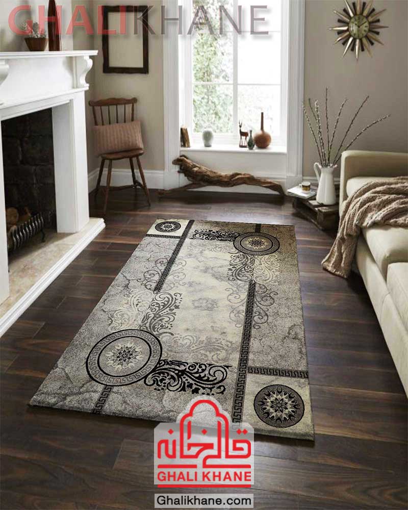 فرش ساوین طرح 4010 نقره ای روشن