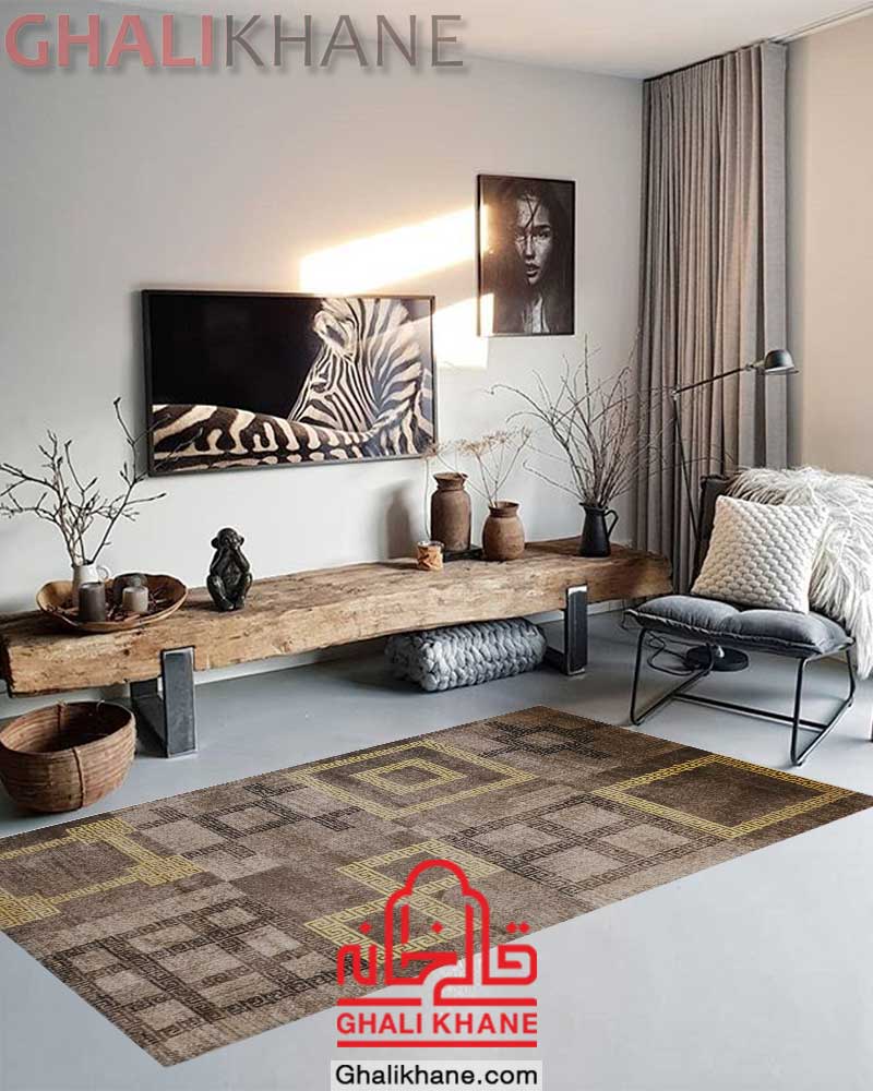 فرش ماشینی ساوین کد 4120 نسکافه ای