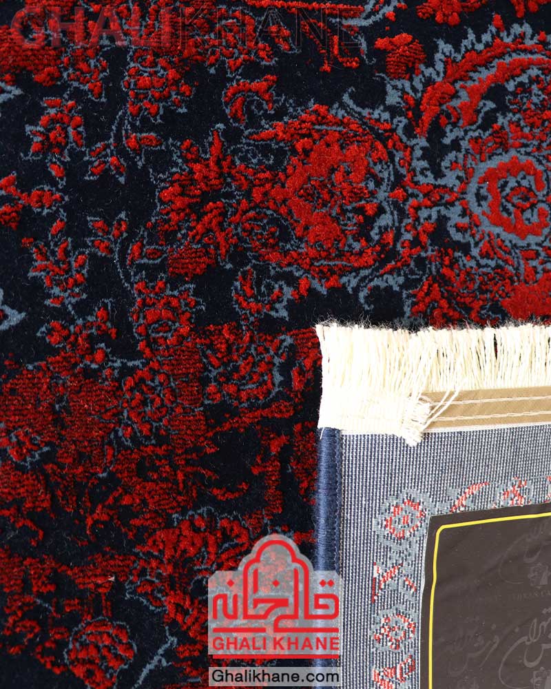 فرش تهران 1200 شانه طرح السا سرمه‌ای لاکی