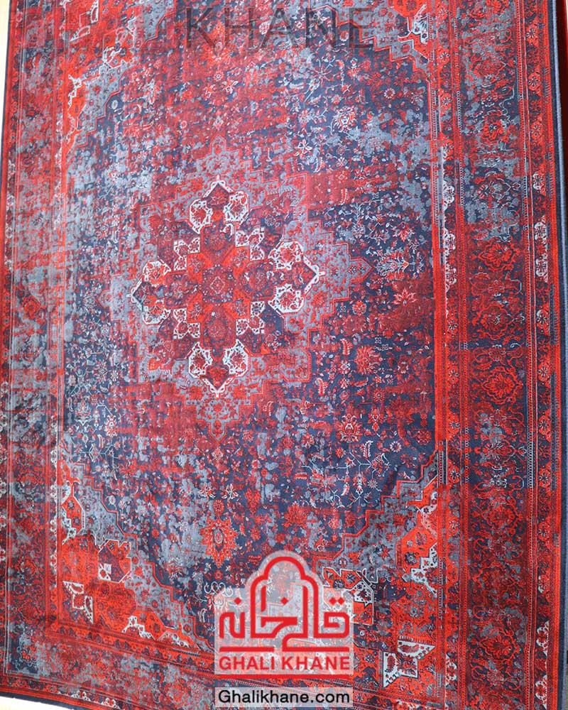 فرش تهران طرح هرمس سرمه‌ای لاکی