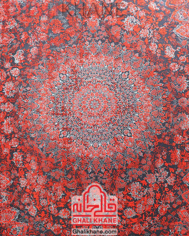 فرش تهران 1200 شانه طرح السا سرمه‌ای لاکی