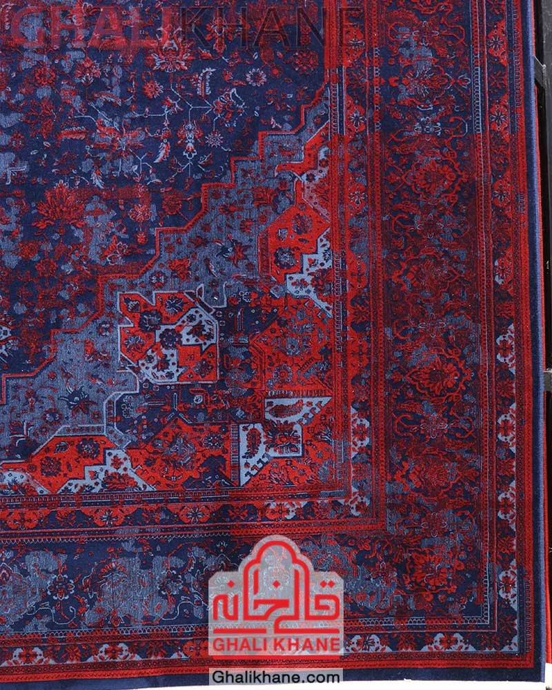 فرش ماشینی تهران طرح هرمس سرمه‌ای لاکی