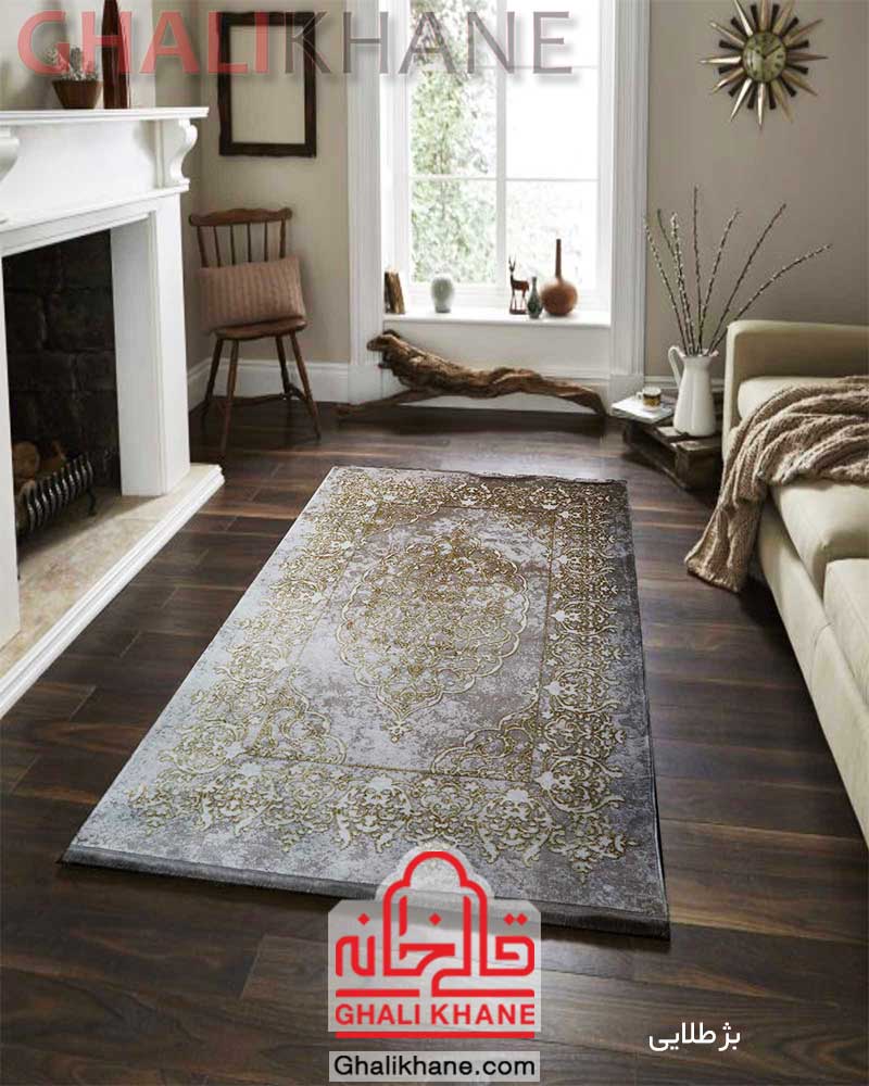 فرش زمرد مشهد کد 2126 بژ طلایی