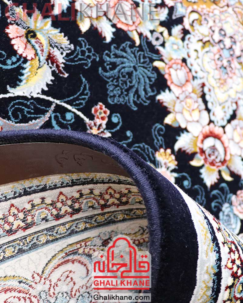 فرش مشهد کد 722146 سرمه ای