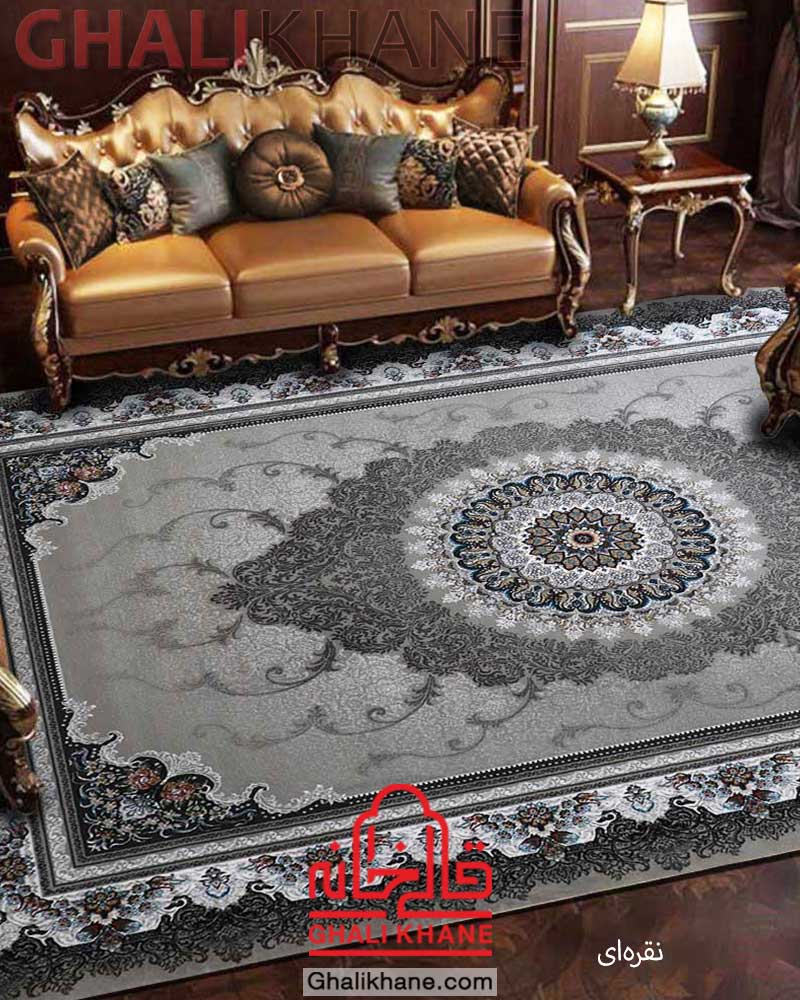 فرش نگین مشهد طرح 725 نقره ای