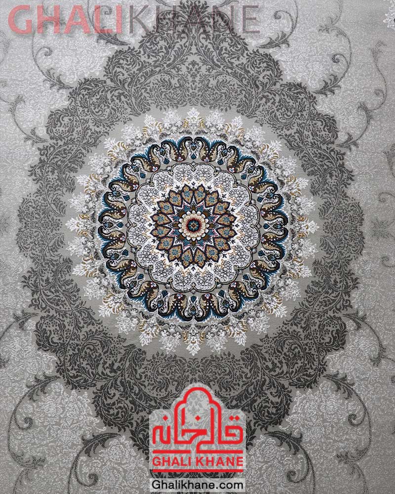 فرش نگین مشهد کد 725 نقره ای
