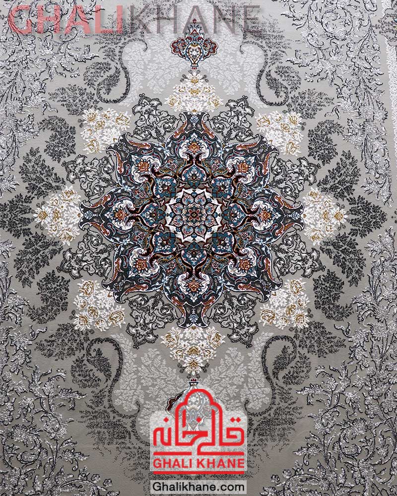 فرش نگین مشهد کد 724 نقره ای