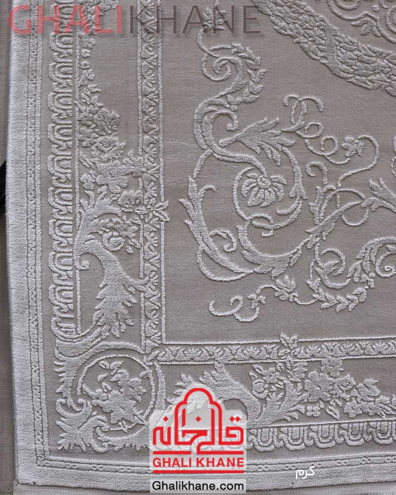 فرش زمرد مشهد کد 1914 کرم
