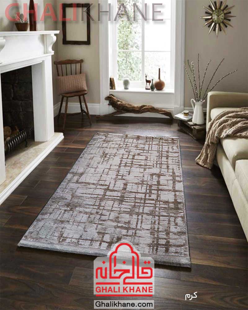 فرش زمرد مشهد کد 2116 کرم