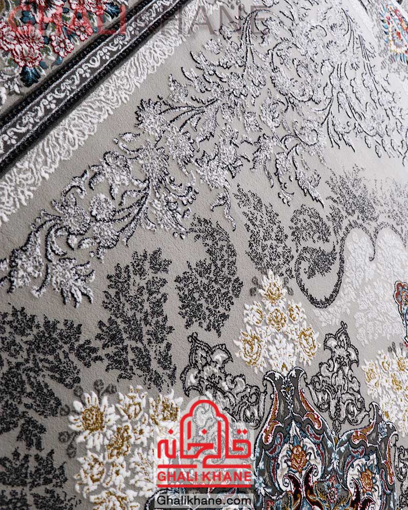 فرش نگین مشهد طرح 724 نقره ای