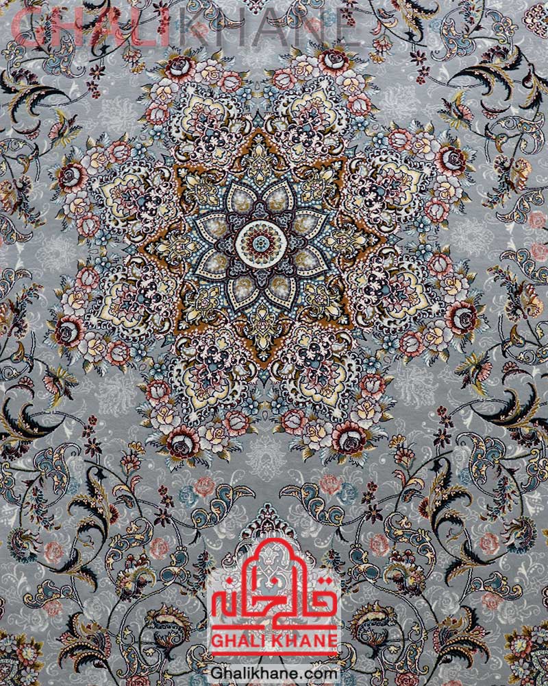 فرش مشهد 700 شانه کد 722146 طوسی