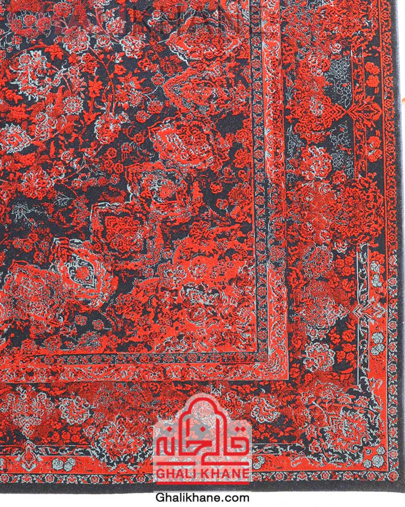 فرش تهران 1200 شانه طرح السا سرمه‌ای لاکی