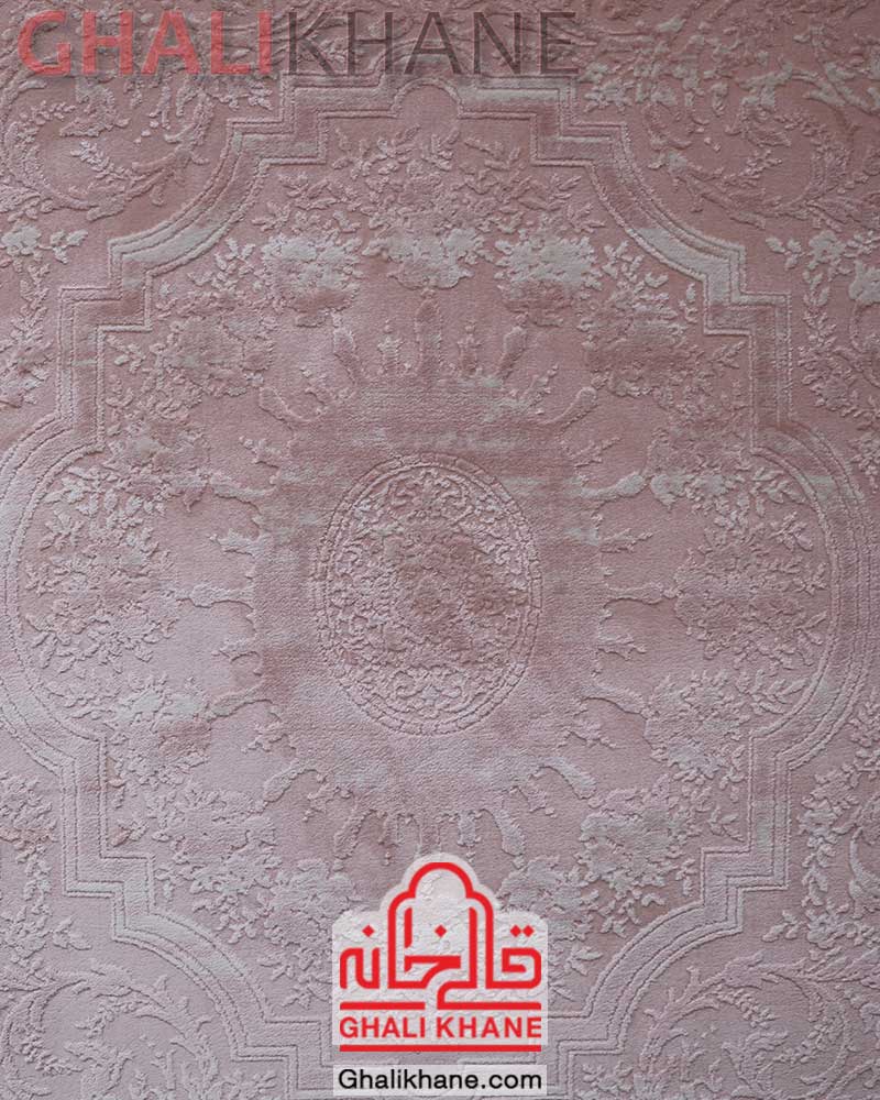 فرش زمرد مشهد کد 1910 صورتی