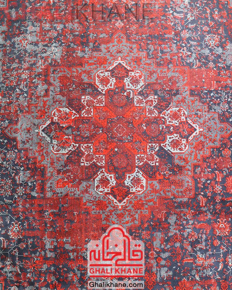 فرش تهران طرح هرمس سرمه‌ای لاکی